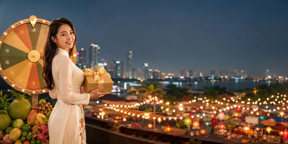 Quay số Lucky Draw vùng Mekong tại chợ đêm – giải thưởng đặc biệt theo mùa